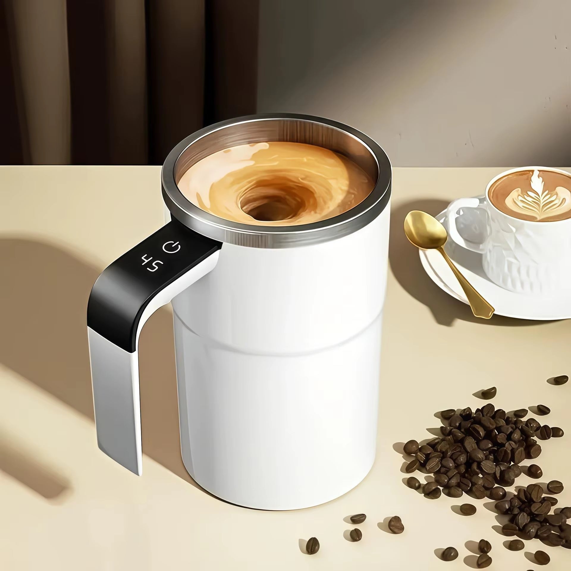 Electric Rechargeable Self-Mixing Travel Mug with USB Charging for Optimal Beverage Blending