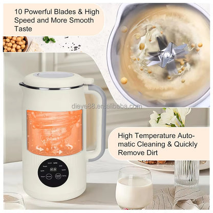 Electric Nut & Soy Milk Maker Corn Beverage Machine Stainless Steel Touchpad Control Automatic Hotel Household Use Food Blender