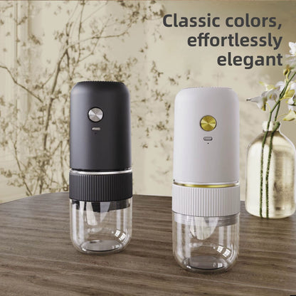 Electric Italian-Style Hand-Brewed Coffee Bean Grinder Adjustable Coarseness Small Household Conical Burr Grinder Plastic
