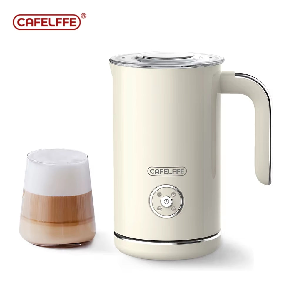 Stainless Steel Electric Milk Frother with Automatic Stop and One-Touch Control for Home and Office Use