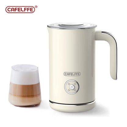 Stainless Steel Electric Milk Frother with Automatic Stop and One-Touch Control for Home and Office Use