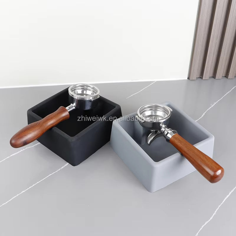New Design Square Fully Silicone Silent Coffee Bin Coffee Knock Box for Espresso Coffee