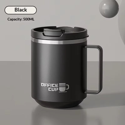 Insulated 500ml Stainless Steel Travel Mug with Lid - Vacuum-Sealed Coffee Cup