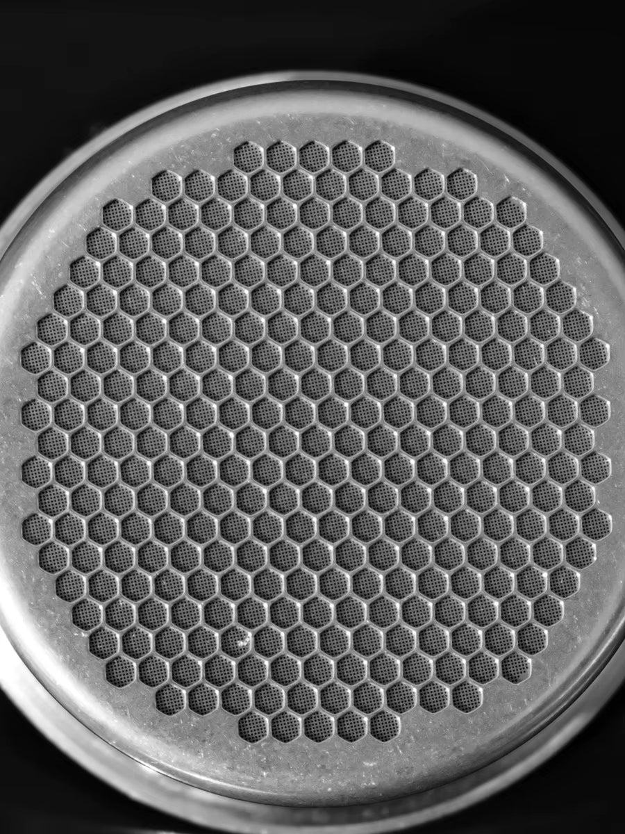 Mischief 58.5mm Honeycomb Coffee Basket with Super Fine Filter Screen for Bottomless Portafilter