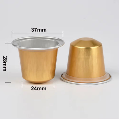 100-Pack Disposable Fillable Aluminum Foil Coffee Pods Compatible with Original Line Espresso Machines
