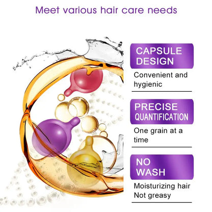 Hair Vitamin Capsule Serum - Advanced Keratin Complex for Repairing Damaged Hair and Promoting Smoothness