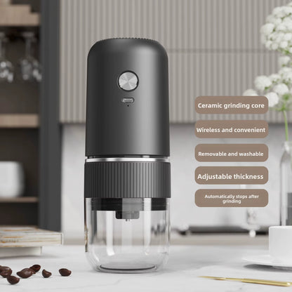 Electric Italian-Style Hand-Brewed Coffee Bean Grinder Adjustable Coarseness Small Household Conical Burr Grinder Plastic