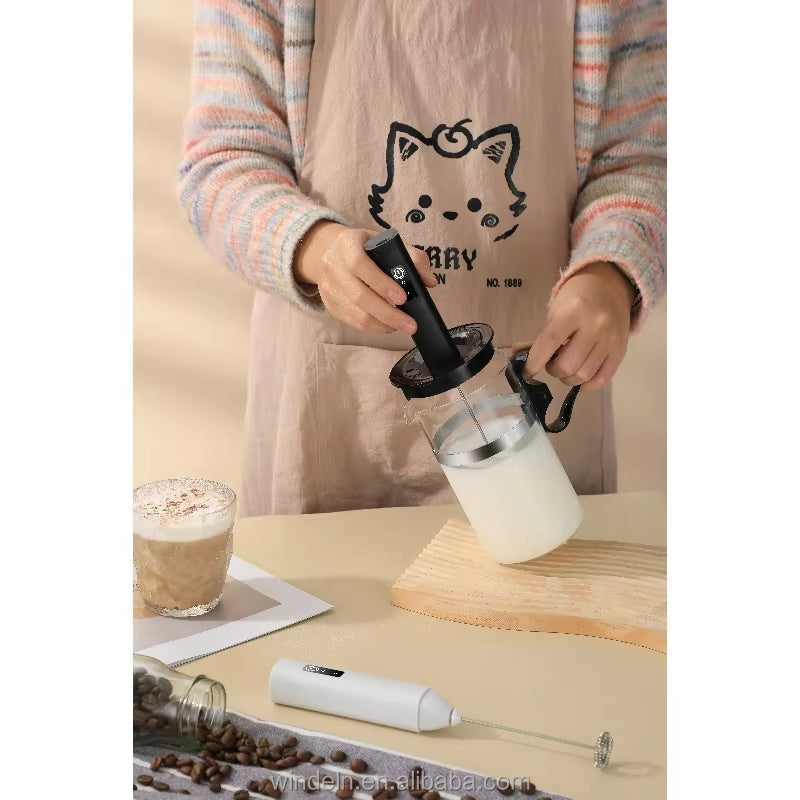 Fushida Automatic Handheld Electric Coffee and Milk Frother with Battery and USB Power Source