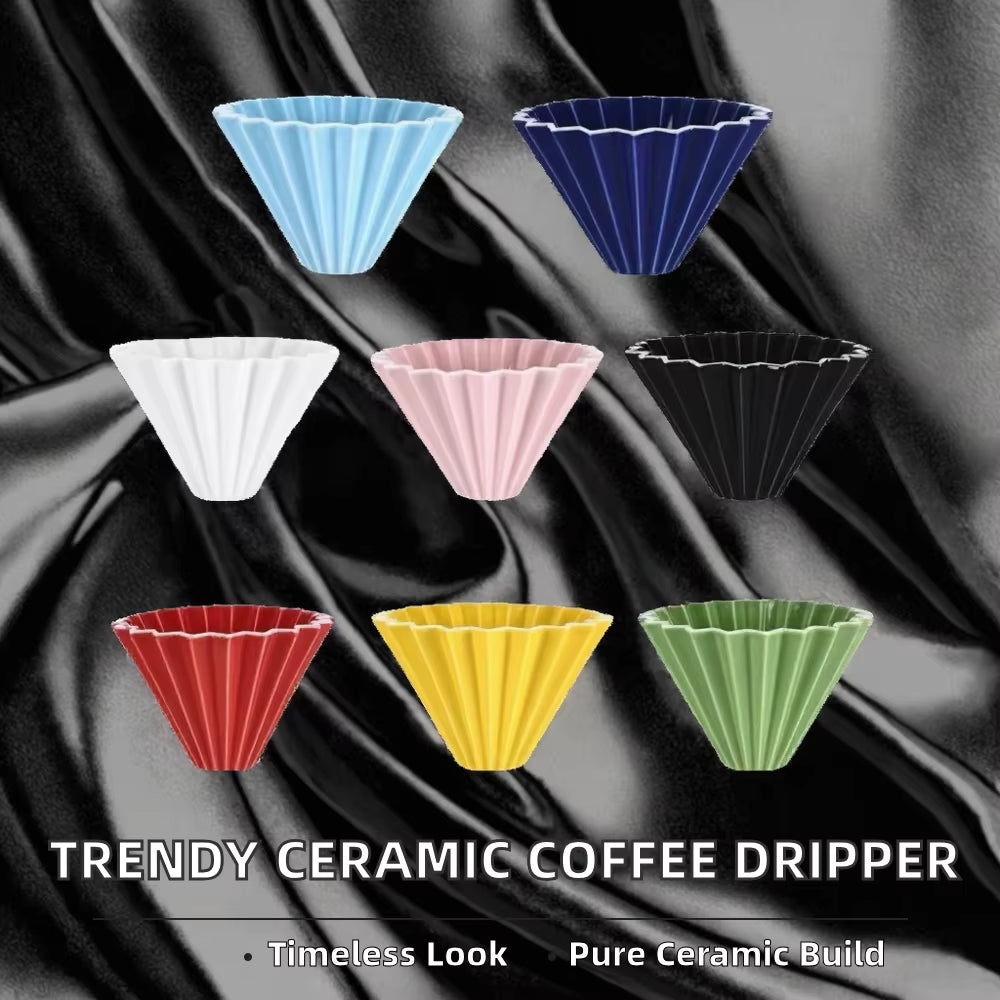 JDJ Classic Multifunctional Portable Eco-Friendly Ceramic Bone China Reusable Coffee Origami Filter