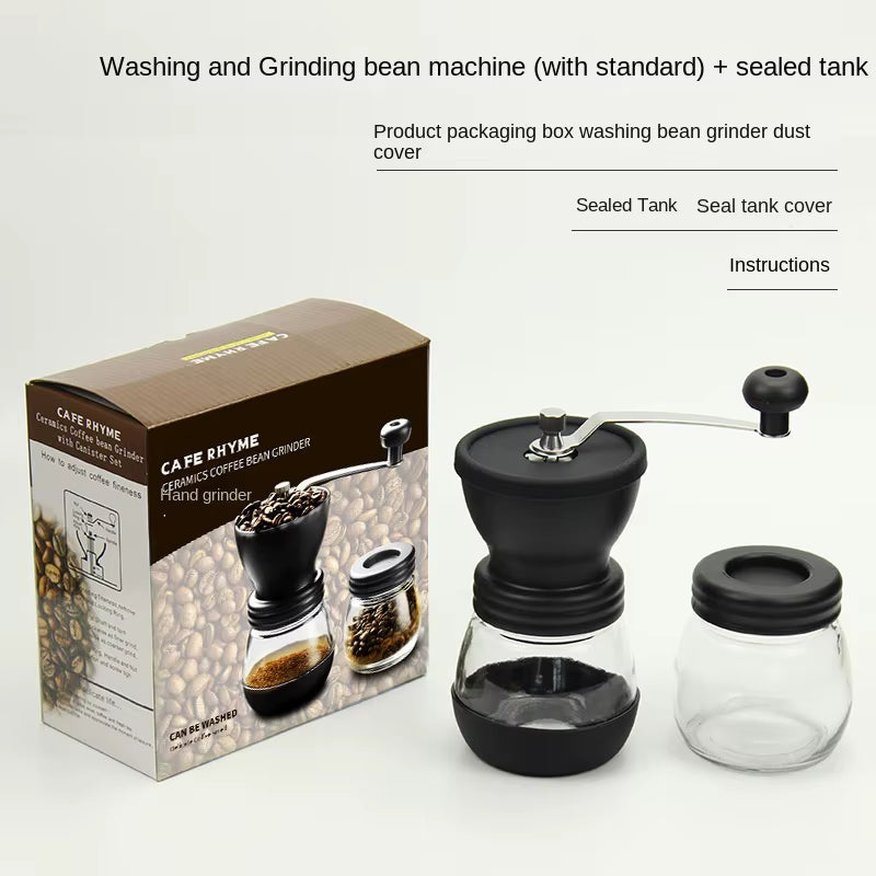 Manual Coffee Bean Grinder for Home Use - Compact Handcrafted Grinding Machine