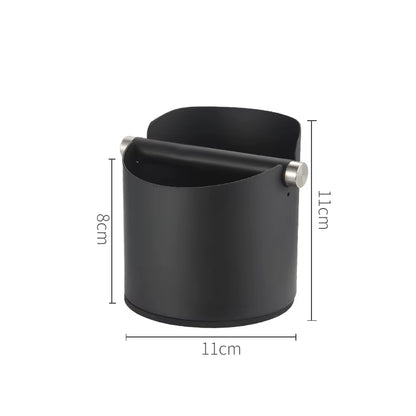 Round Square Stainless Steel Coffee Grounds Knock Box Bucket with Removable Knock Bar and Non-Slip Base Accessories