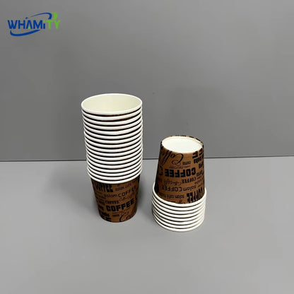 Factory Price Disposable 2.5Oz Coffee Cups Compostable Biodegradable Bubble Tea Juice Beverage Paper Stock Cups