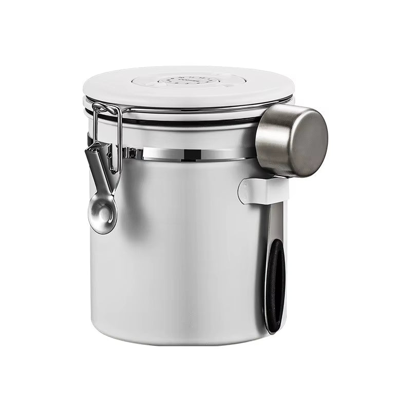 Airtight Stainless Steel Food Storage Canisters for Coffee, Tea, Flour, Cereal, and Sugar with Scoop and Date Tracker