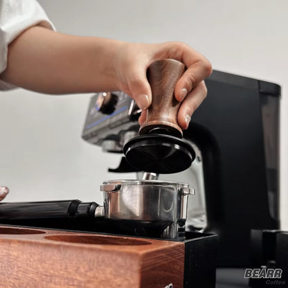 BEARR Coffee Tamper Double Spring Coffee Powder Walnut Handle Constant Pressure Springcoffeetamper 51/53/53.7/58.35 Barista Tool