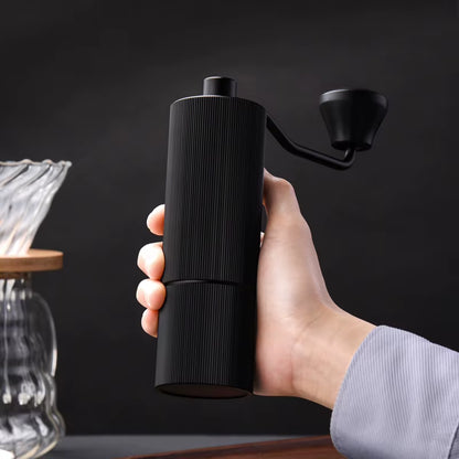 Stainless Steel Manual Coffee Bean Grinder with Adjustable Burr Settings for Commercial Use