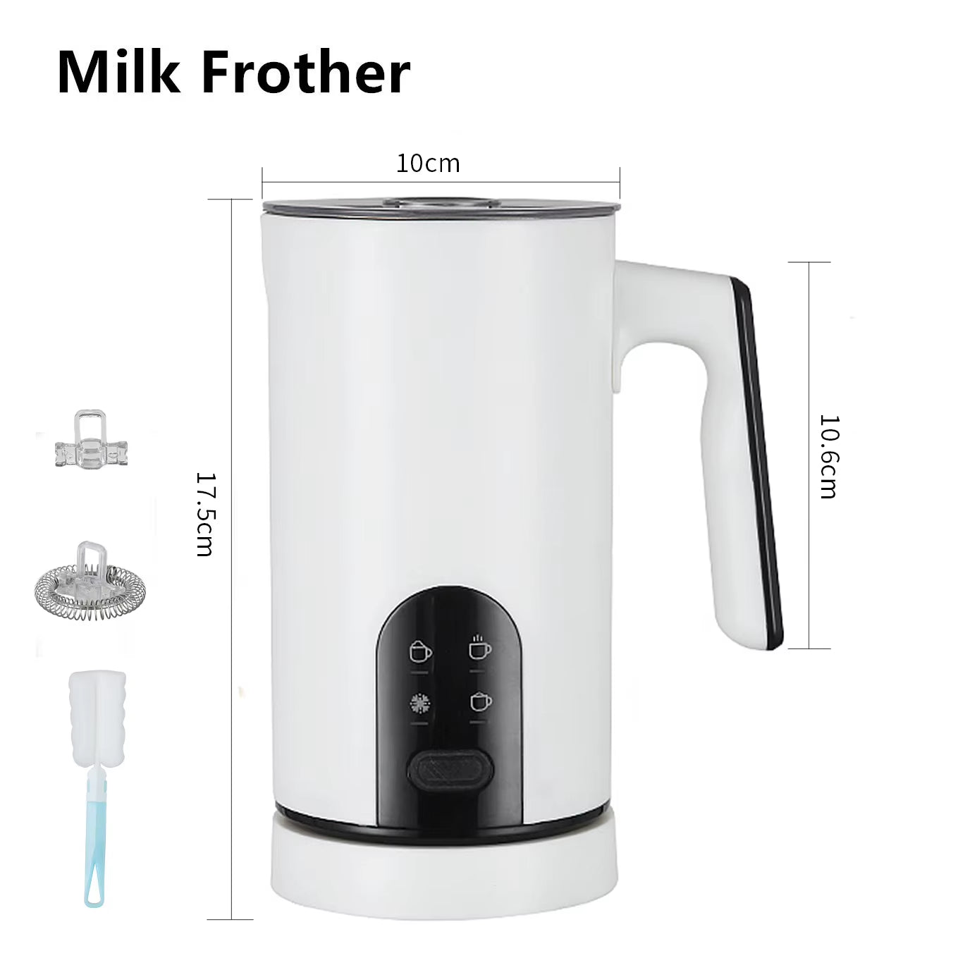 350ML Milk Steamer Dual Use Automatic Cold Foam Maker Espresso Barista Tools 4 Modes Electric Coffee White Milk Frother Machine
