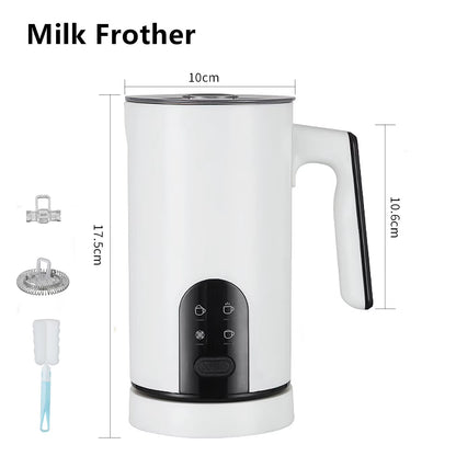 350ML Milk Steamer Dual Use Automatic Cold Foam Maker Espresso Barista Tools 4 Modes Electric Coffee White Milk Frother Machine
