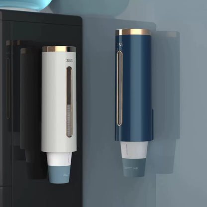 Wall-Mounted Automatic Disposable Cup Holder and Water Dispenser Storage Solution