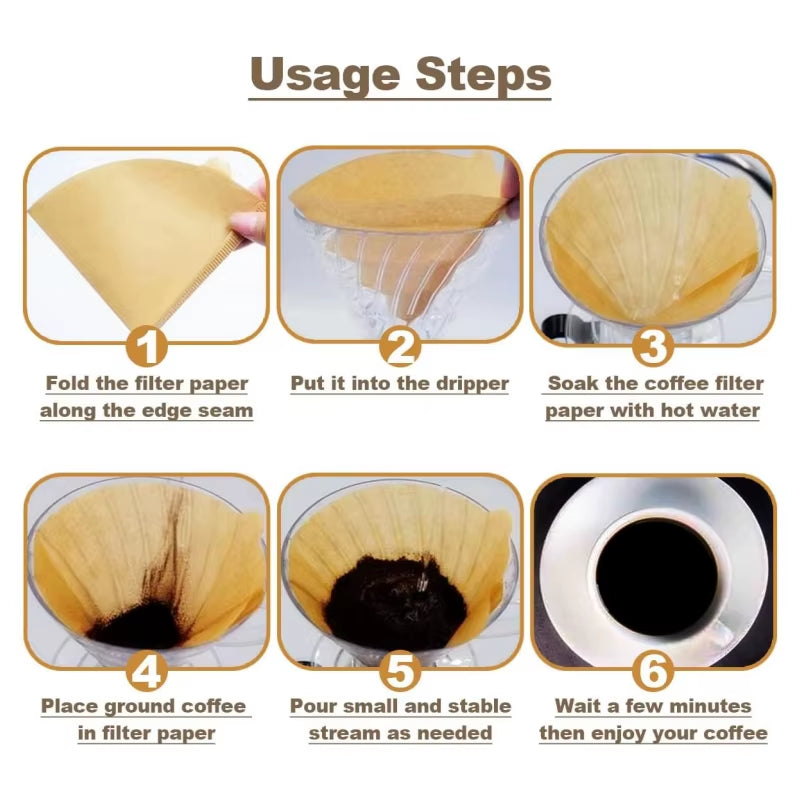 Wholesale 100-Pack Unbleached Natural Coffee Cone Filters for Home, Travel, and Office Applications
