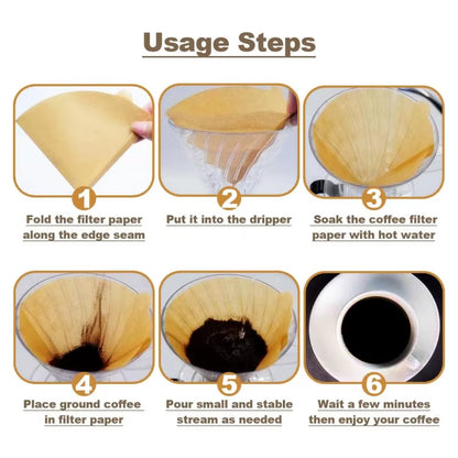 Wholesale 100-Pack Unbleached Natural Coffee Cone Filters for Home, Travel, and Office Applications
