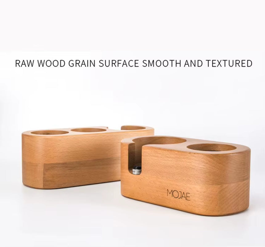 MOJAE 51mm Wooden Coffee Tamper Station with Three Holes - Coffee Tool Holder