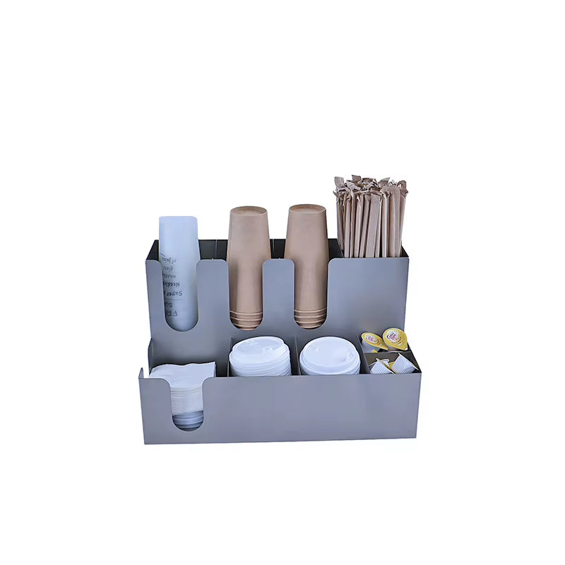 Commercial Stainless Steel Cup Divider and Storage Rack Cup Holder for Milk Tea Shop Supplies and Coffee Utensil Storage Box