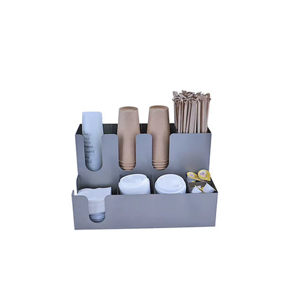 Commercial Stainless Steel Cup Divider and Storage Rack Cup Holder for Milk Tea Shop Supplies and Coffee Utensil Storage Box