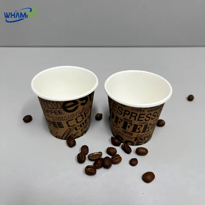 Factory Price Disposable 2.5Oz Coffee Cups Compostable Biodegradable Bubble Tea Juice Beverage Paper Stock Cups