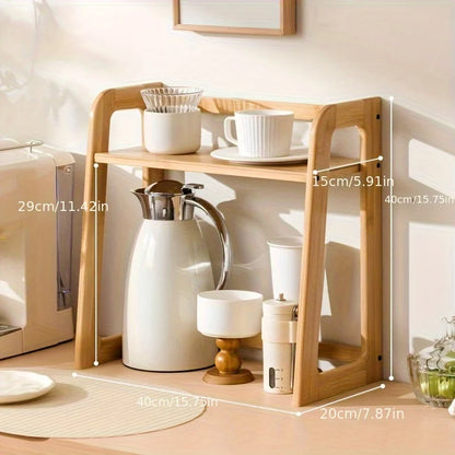 Double-Layer Desktop Cup Holder and Utensil Storage Rack for Coffee and Tea Sets - Optimal Table Organizer and Thoughtful Gift Choice