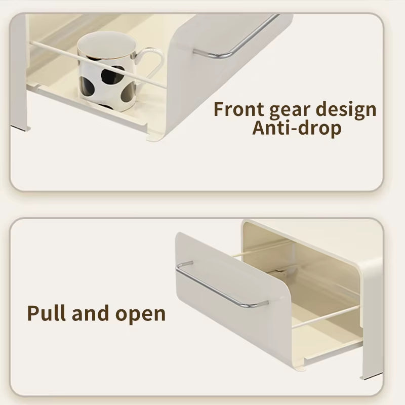 Metal Coffee Machine Stand with Cup Holder and Sugar Box Rack for Living Room and Desktop Storage Solutions