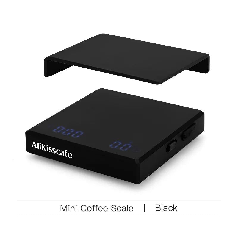 Alikiss Cafe High Precision Digital Coffee Scale - Electronic Measuring Tool for Espresso and Barista Applications (0.1g Accuracy)