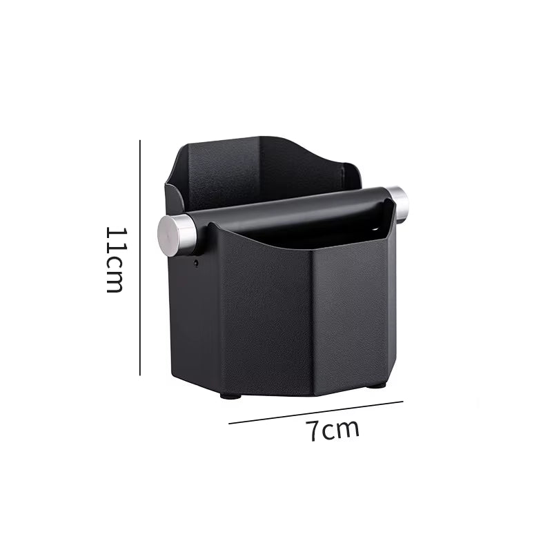 Round Square Stainless Steel Coffee Grounds Knock Box Bucket with Removable Knock Bar and Non-Slip Base Accessories