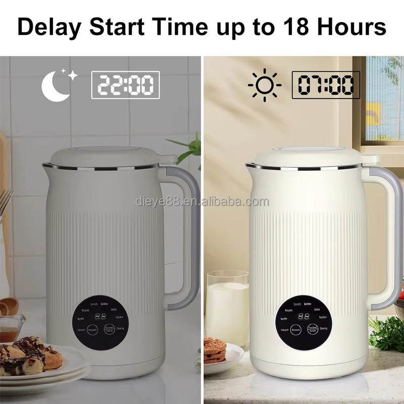 Electric Nut & Soy Milk Maker Corn Beverage Machine Stainless Steel Touchpad Control Automatic Hotel Household Use Food Blender