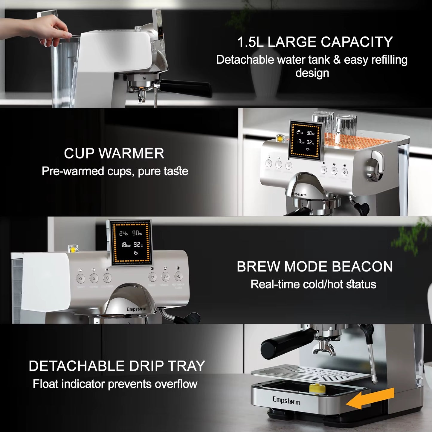 CB2 Aluminum Electric Semi-Automatic Cold Brew Espresso Coffee Maker with Temperature Control for Portable Hotel Use