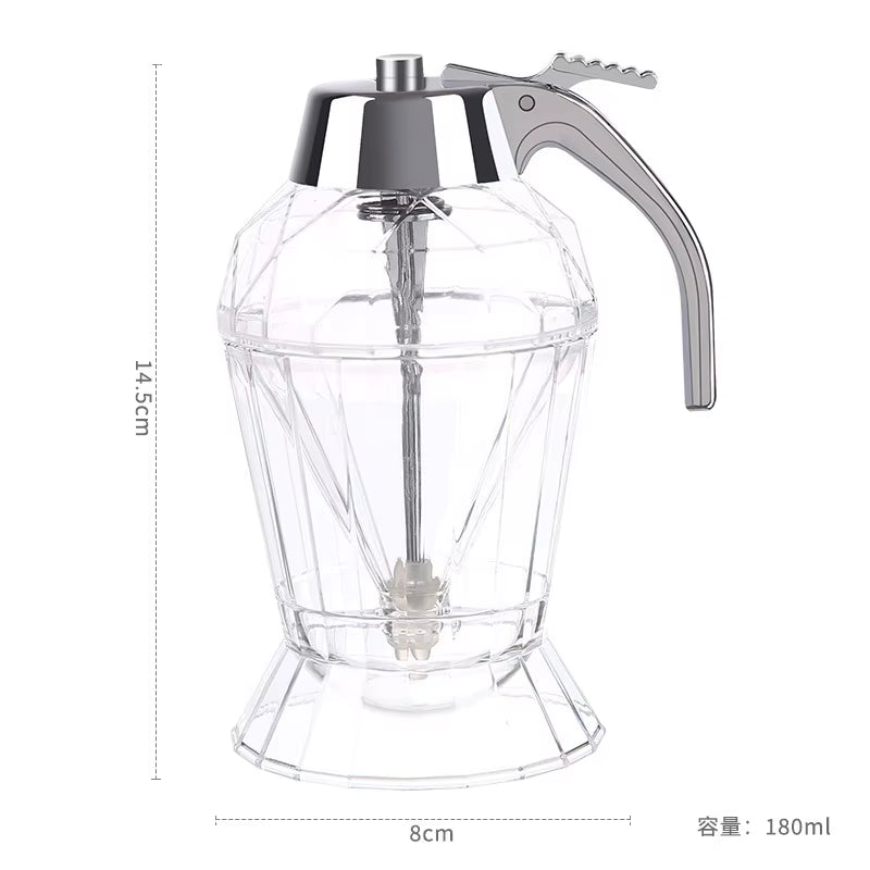 180ML Diamond Honey Dispenser - No Drip Syrup Jar for Home Cooking and Baking, Plastic Storage Container