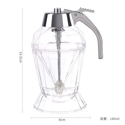 180ML Diamond Honey Dispenser - No Drip Syrup Jar for Home Cooking and Baking, Plastic Storage Container