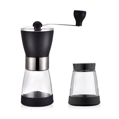 Premium Glass Manual Coffee Grinder - Portable Hand-Cranked Mill for Home and Travel Use