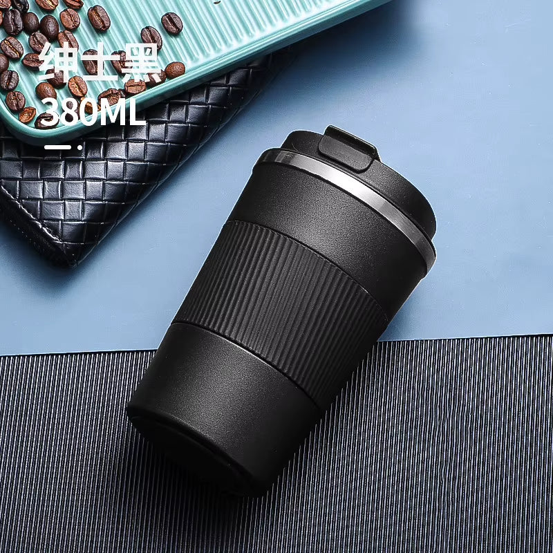 380ml Insulated Travel Coffee Mug with Leakproof Lid - Vacuum-Sealed Stainless Steel Double-Walled Thermal Car Tumbler
