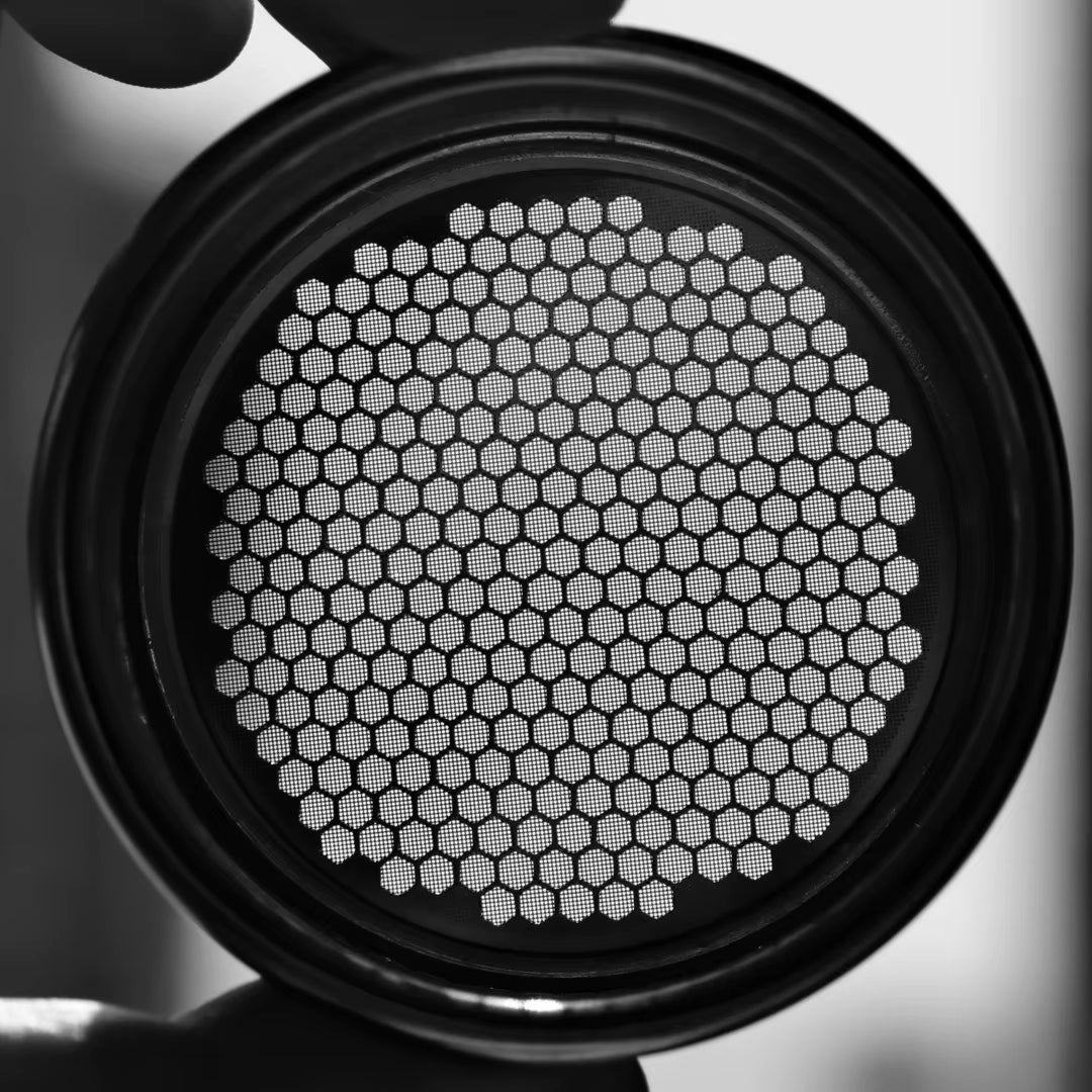 Mischief 58.5mm Honeycomb Coffee Basket with Super Fine Filter Screen for Bottomless Portafilter