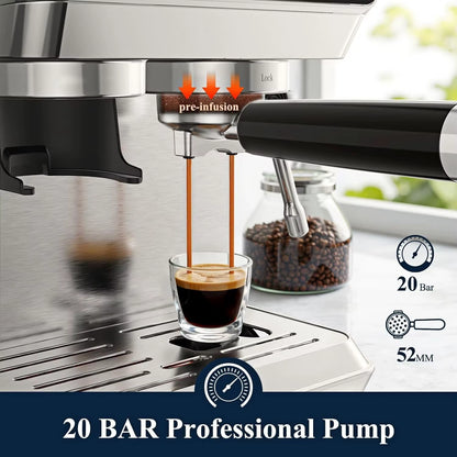 CAFELFFE MK-903 Espresso Machine with Integrated Grinder, Milk Frother, Cold Extraction, Touchscreen Control, 1500W - Ideal for Home and Office Use