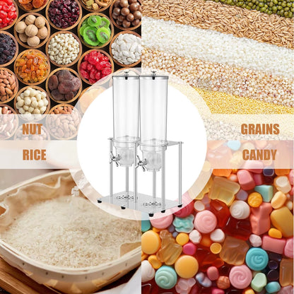 Stainless Steel Grain and Cereal Dispenser - Coffee Bean Storage Container (3.5L, 7L, 10.5L)