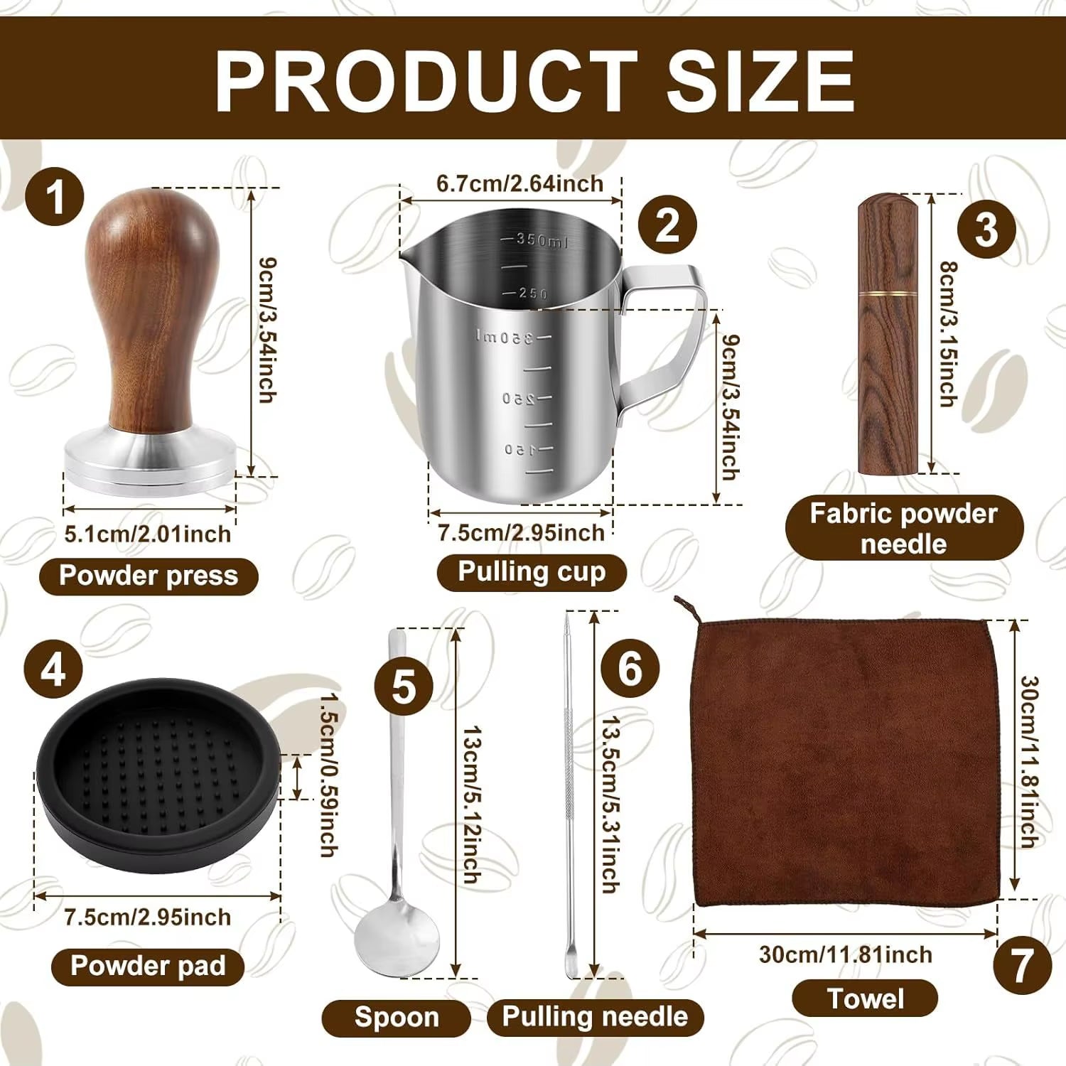 51Mm 53Mm 58Mm Espresso Tamper Accessory Set Practical Coffee Making Gadgets for Home Cafe Daily Brewing Latte Art Production