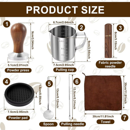 51Mm 53Mm 58Mm Espresso Tamper Accessory Set Practical Coffee Making Gadgets for Home Cafe Daily Brewing Latte Art Production