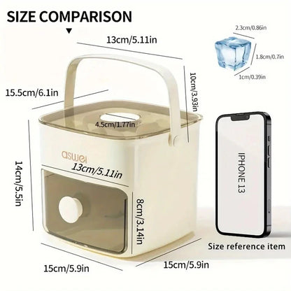 48-Cube Ice Maker with Easy-Press Lid - Dual Layer Design for Homemade Frozen Treats and Beverages, Essential Kitchen Tool