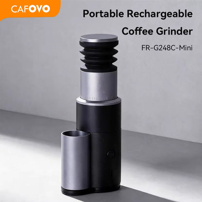 Portable Rechargeable 38mm Conical Burr Coffee Grinder with USB Type-C Charging for Espresso and Pour-Over Coffee