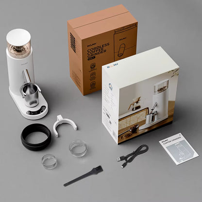 Wireless Rechargeable Burr Coffee Grinder with 60 Adjustable Settings, Portable Electric Bean Mill, Anti-Static Low Residue Design