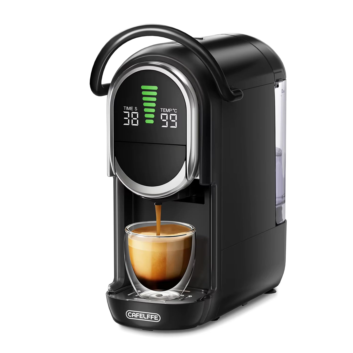 Cafelffe MK-609S 6-in-1 Coffee Machine with 20 Bar Pressure, 7 Adjustable Water Levels, 600ml Tank, and Hot/Cold Espresso Brewing Capability