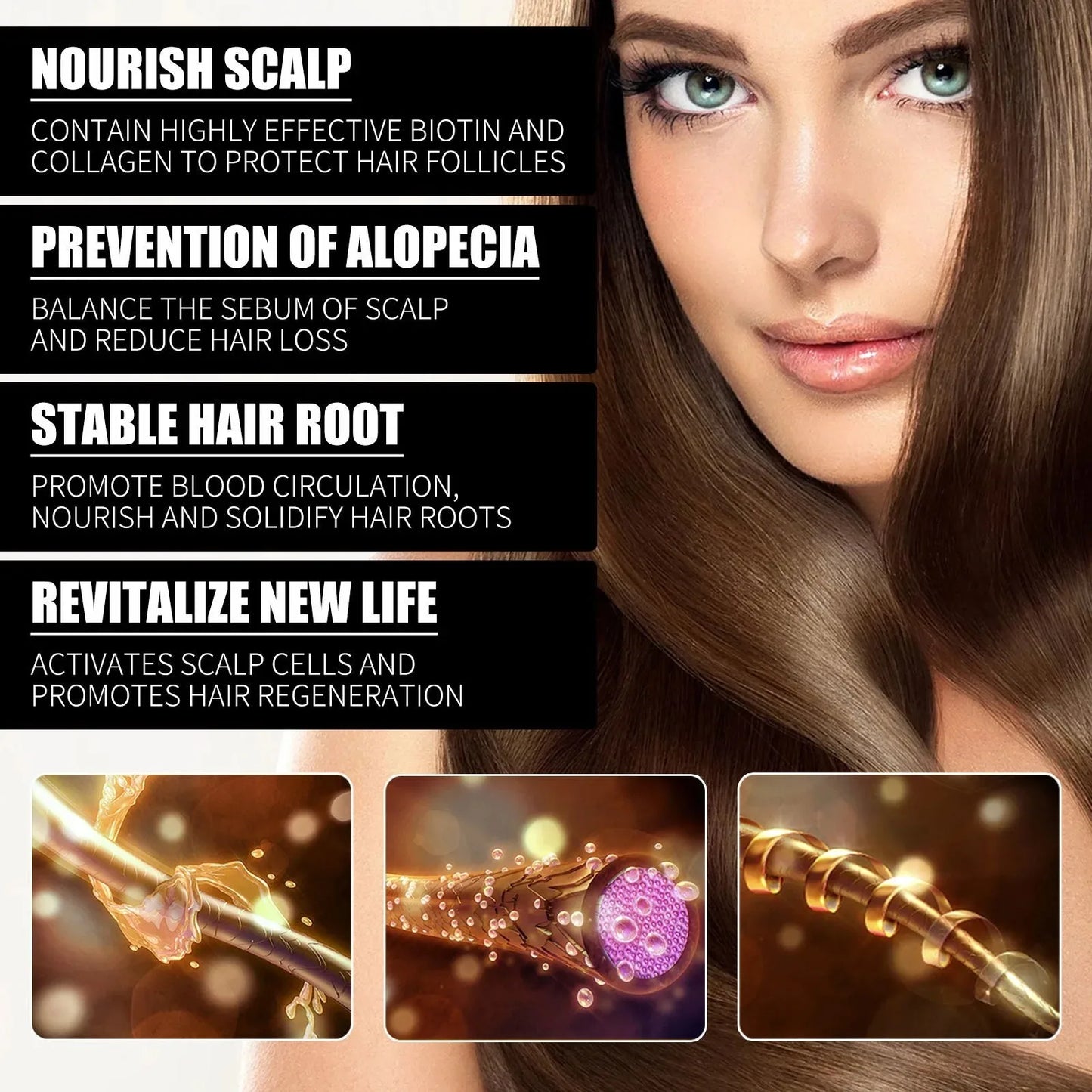 Collagen B7 Vitamin Hair Growth Essential Oil - Scalp Treatment Set for Optimal Hair Nourishment and Loss Prevention for Men and Women