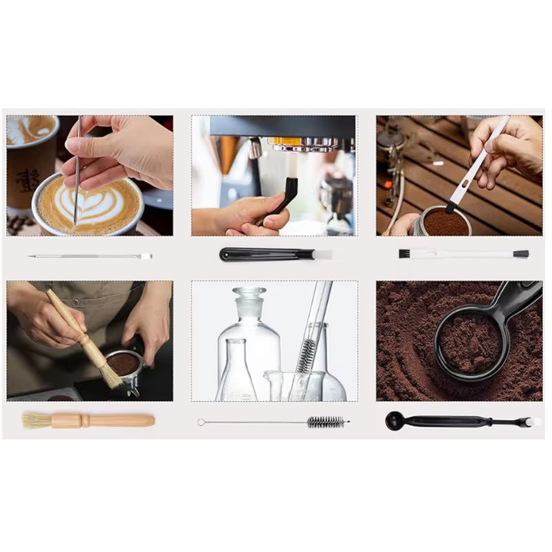 Multifunctional Coffee Machine Cleaning Brush Set for Professional Use in Coffee Shops
