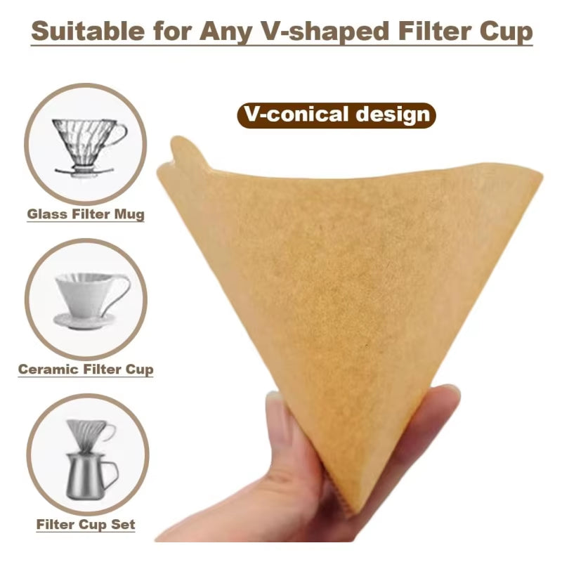 Wholesale 100-Pack Unbleached Natural Coffee Cone Filters for Home, Travel, and Office Applications